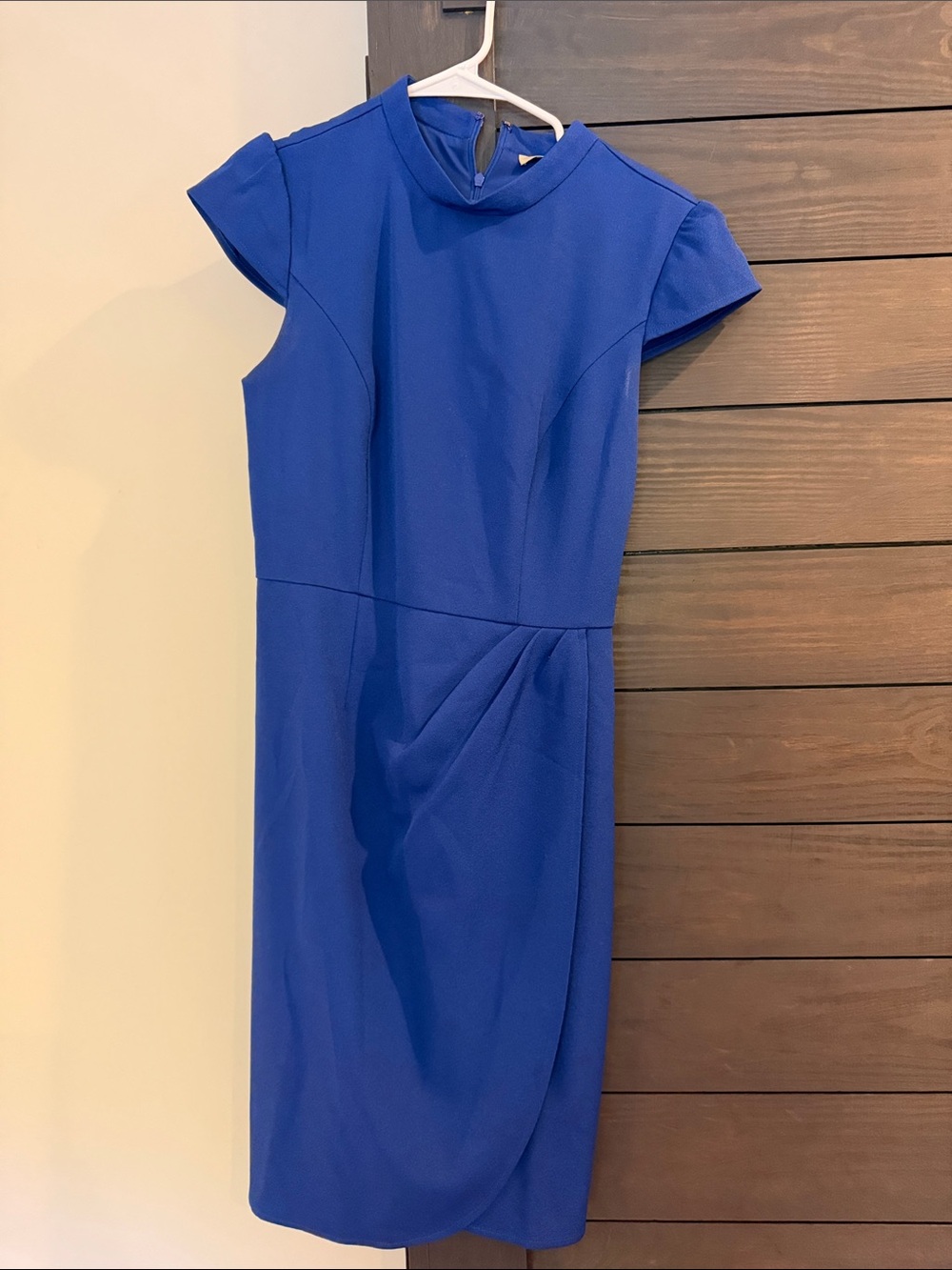 Lark & Ro Cobalt Blue Cap-Sleeve Sheath Dress